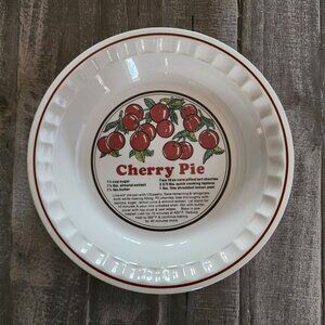 Vintage Sunnycraft Sunstone Collection Cherry Pie Baker Dish Granny Chic Retro